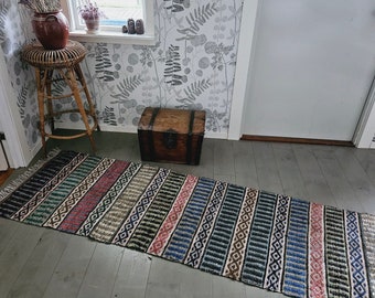 Lovely Swedish handwoven rag rug / carpet / teppich