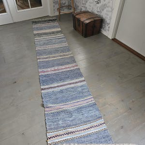 Lovely Swedish handwoven rag rug / carpet / teppich in mint condition