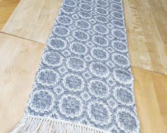 Handwoven Embroidered Wool Table Runner: Swedish Textile Art