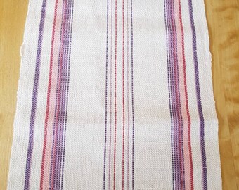 Caminho de mesa de algodão listrado tecido à mão: tecido sueco (49" x 11")