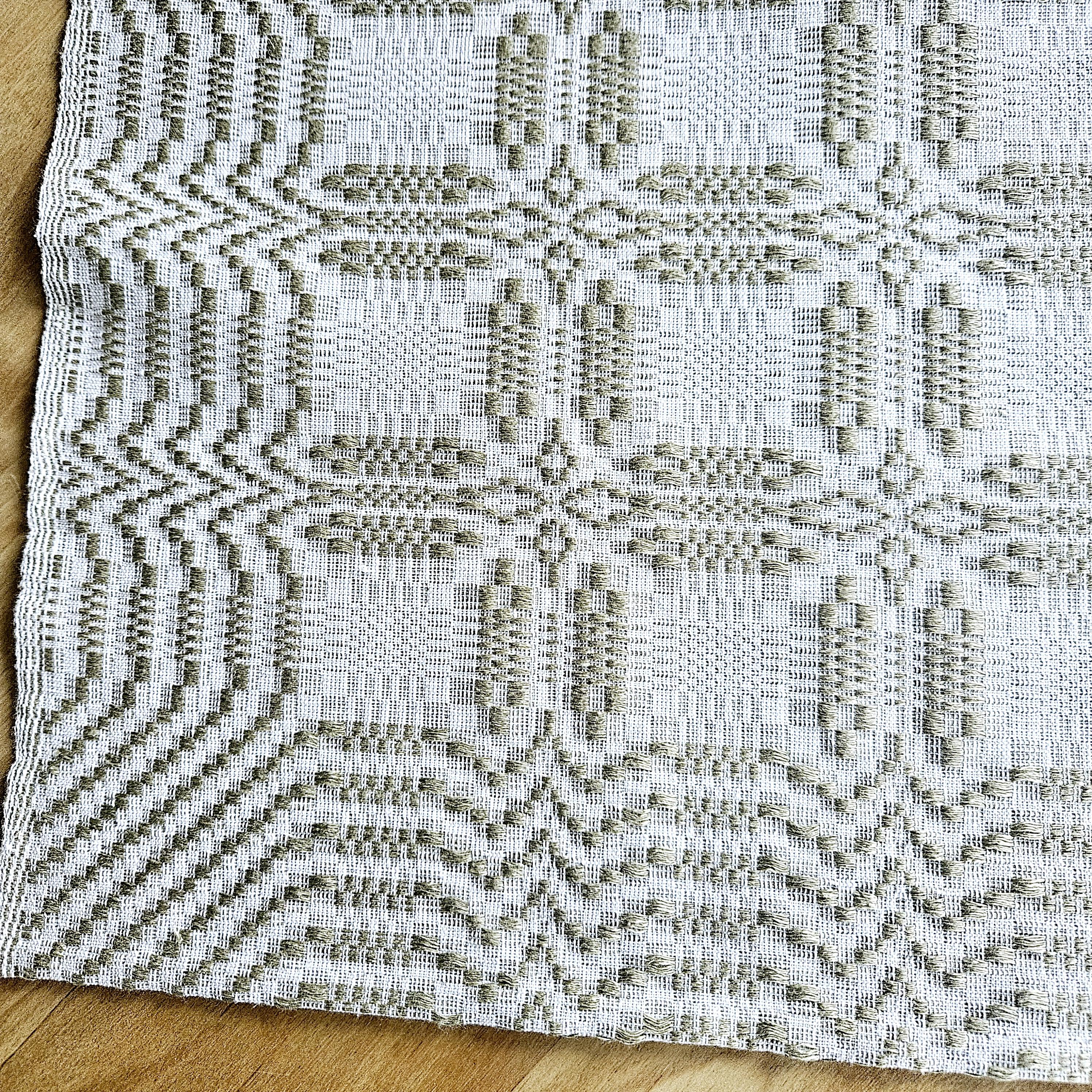 ヴィンテージ手織りリネンテーブルクロス：スウェーデンの田舎風