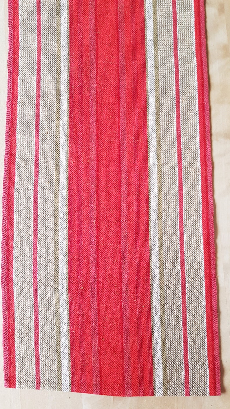 Beautiful handwoven tablerunner tablecloth in linen from Sweden