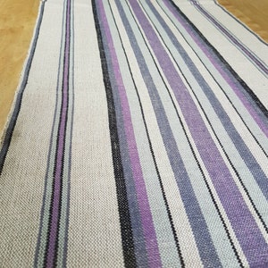 Beautiful 45&quot; x 15&quot; handwoven striped tablerunner / tablecloth in linen from Sweden