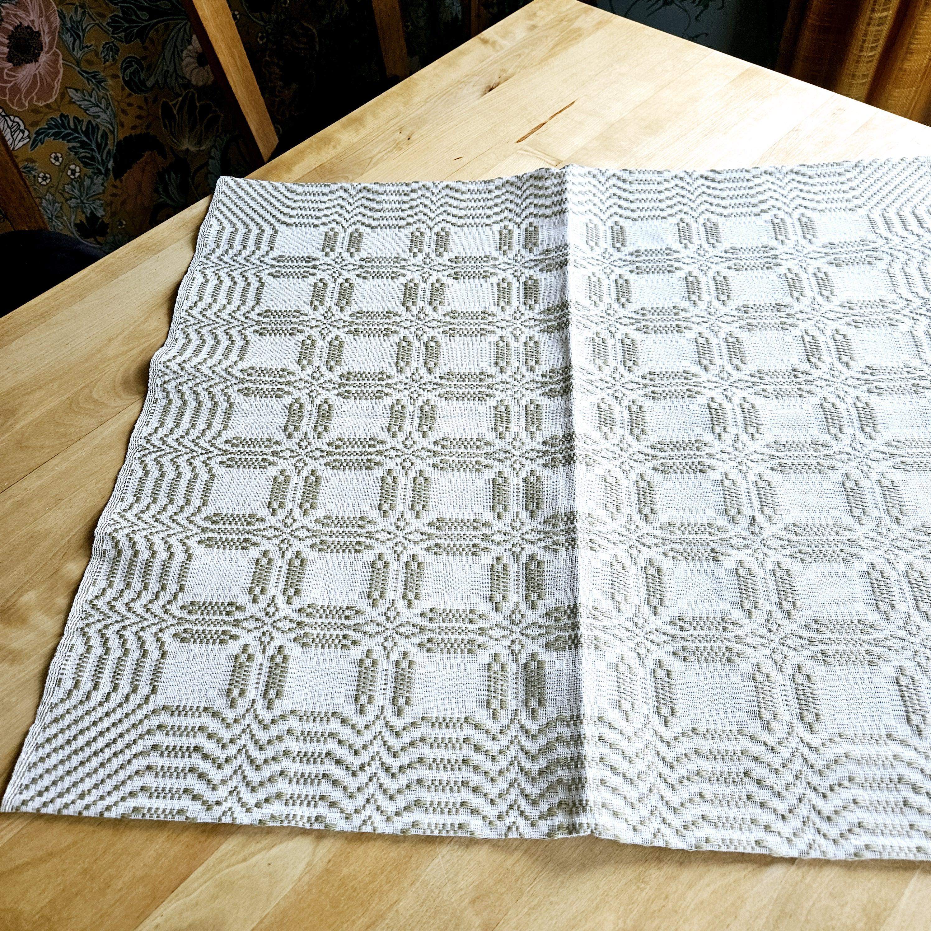 Vintage Handwoven Linen Tablecloth: Swedish Rural Design (27x24