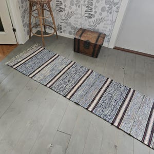 Swedish handwoven  rag rug / carpet / teppich / Hallway carpet / Rural rag rug / floorcovering / stair runner