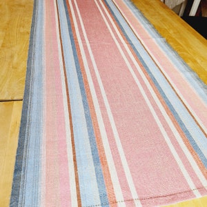 Beautiful 47&quot; x 20 1/2&quot; handwoven striped tablerunner / tablecloth in linen from Sweden