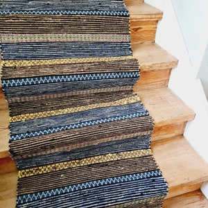 Lovely Swedish retro handwoven rag rug / carpet / teppich i mint condition