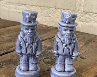 WADE Whimsies Uncle Sam Figurine England Red Rose Tea Blue VTG  Porcelain