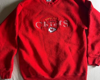Vintage 90s NFL Kansas City Chiefs Embroidered Crewneck pro player  Sweatshirt