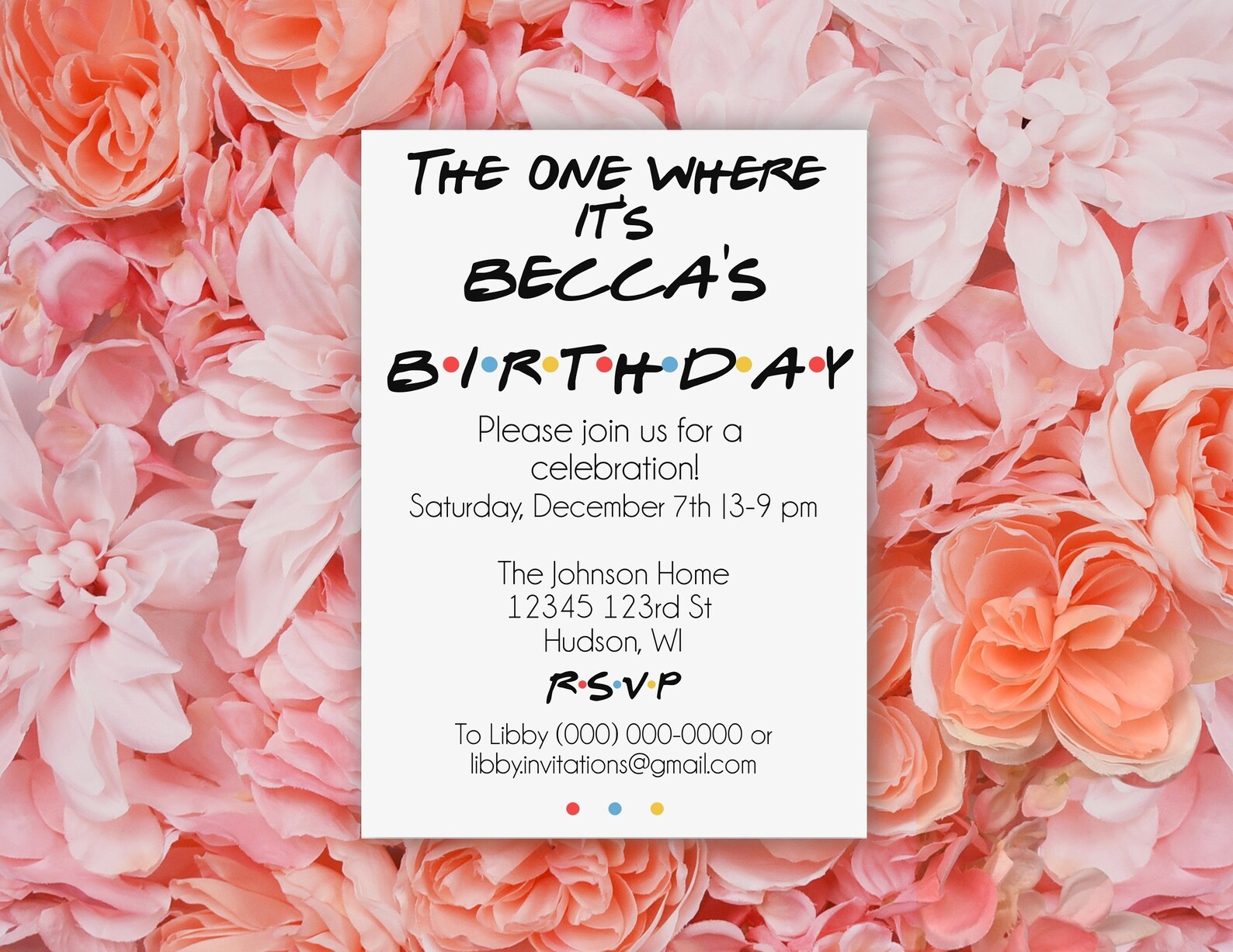 Friends Theme Birthday Party Invitation the One Where Its My Etsy