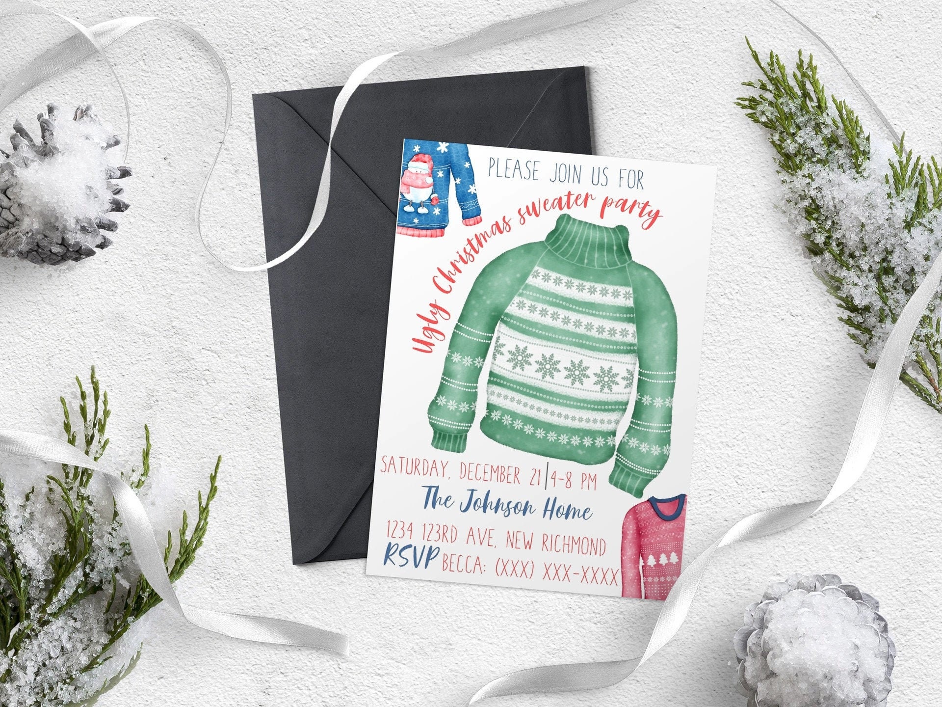 Christmas Party Invitation DIY Christmas Party Christmas | Etsy