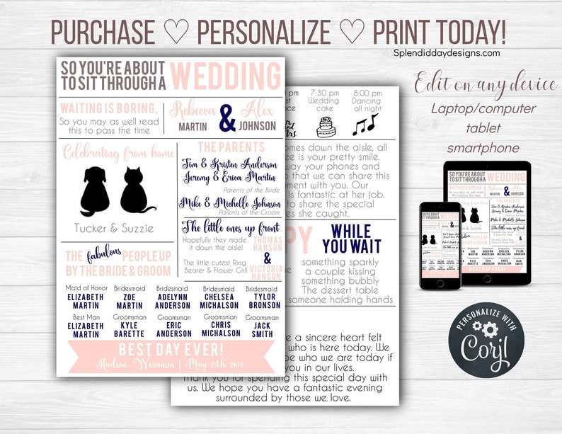 wedding program download simple wedding program Wedding program template funny wedding program template printable wedding program