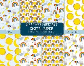 Weather seamless pattern, weather clipart, seamless pattern, fabric, clipart for teachers, surface pattern, digital paper, jpg, decor