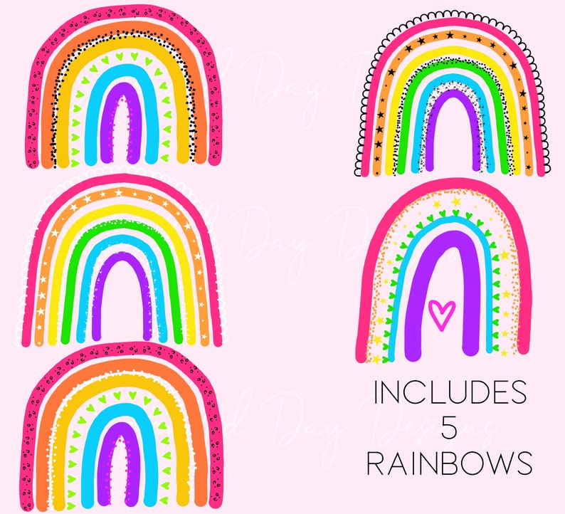 Download Neon rainbow clip art watercolor clip art watercolor | Etsy