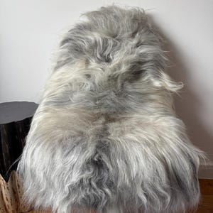 Großer Luxuriöser Echter Isländischer Schaffell Teppich Langes Fell/Wolle in Natürlicher Farbe Grau/Silber/Weiß/Elfenbein/Schwarz/Beige