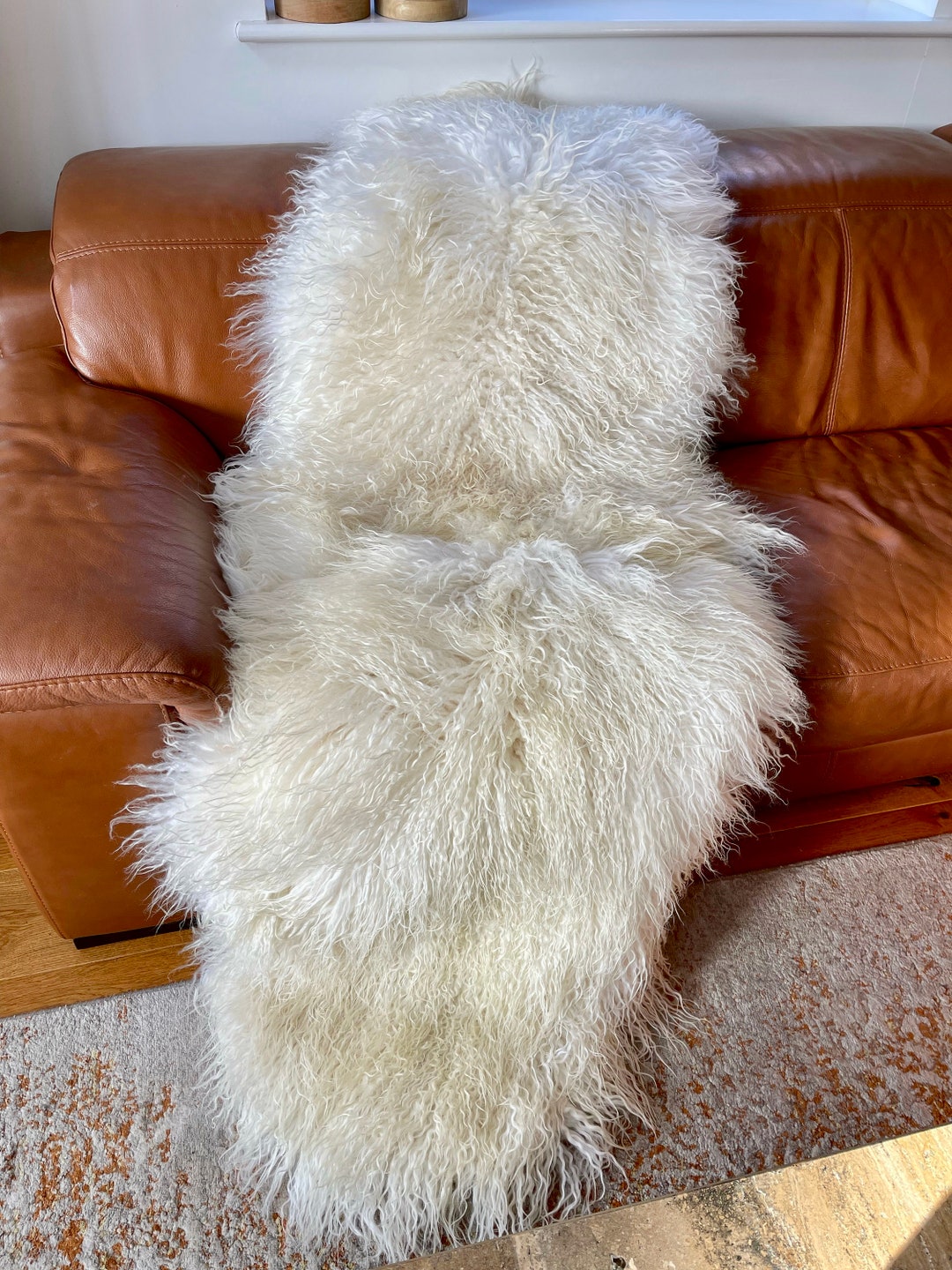 XXL Icelandic Sheepskin Rug: Long Hair, Natural Ivory Cream - Etsy