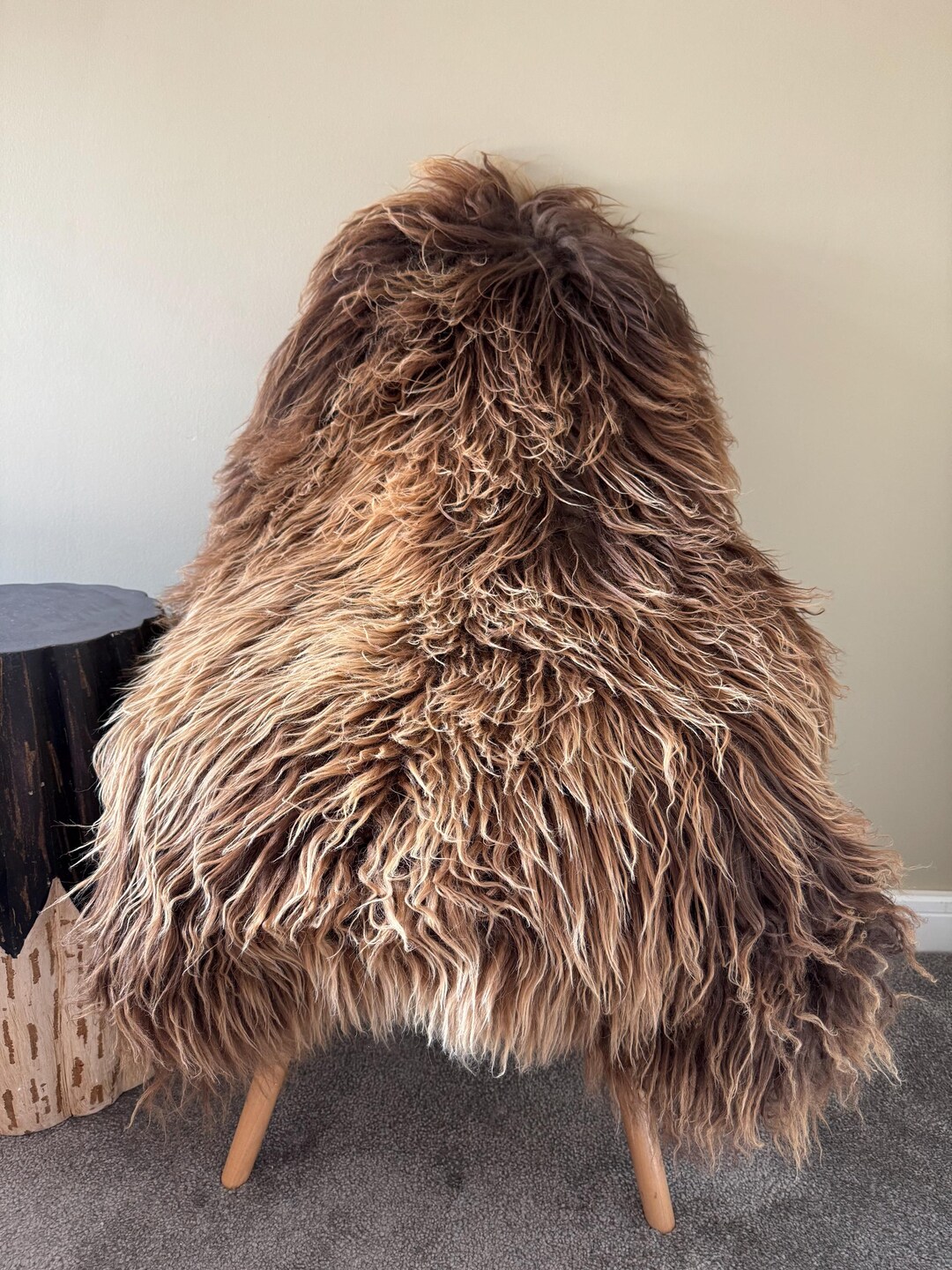 Luxurious Slightly Curly Genuine Icelandic Sheepskin Rug Sheep Fur in ...