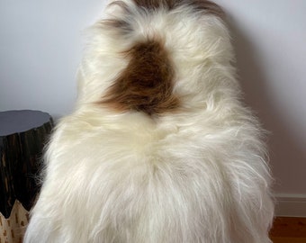 XL Large Luxurious Genuine Icelandic Sheepskin Rug Sheep Fur In Natural White/Ivory/Cream/Honey Brown/Caramel Colour