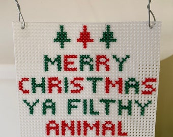 New Merry Christmas Ya Filthy Animal Cross Stitch Ornament