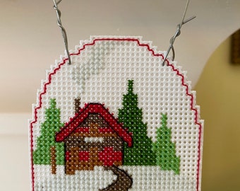 New Christmas House Scene Cross Stitch Ornament