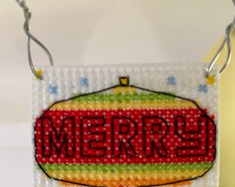 New Merry Christmas Cross Stitch Ornament