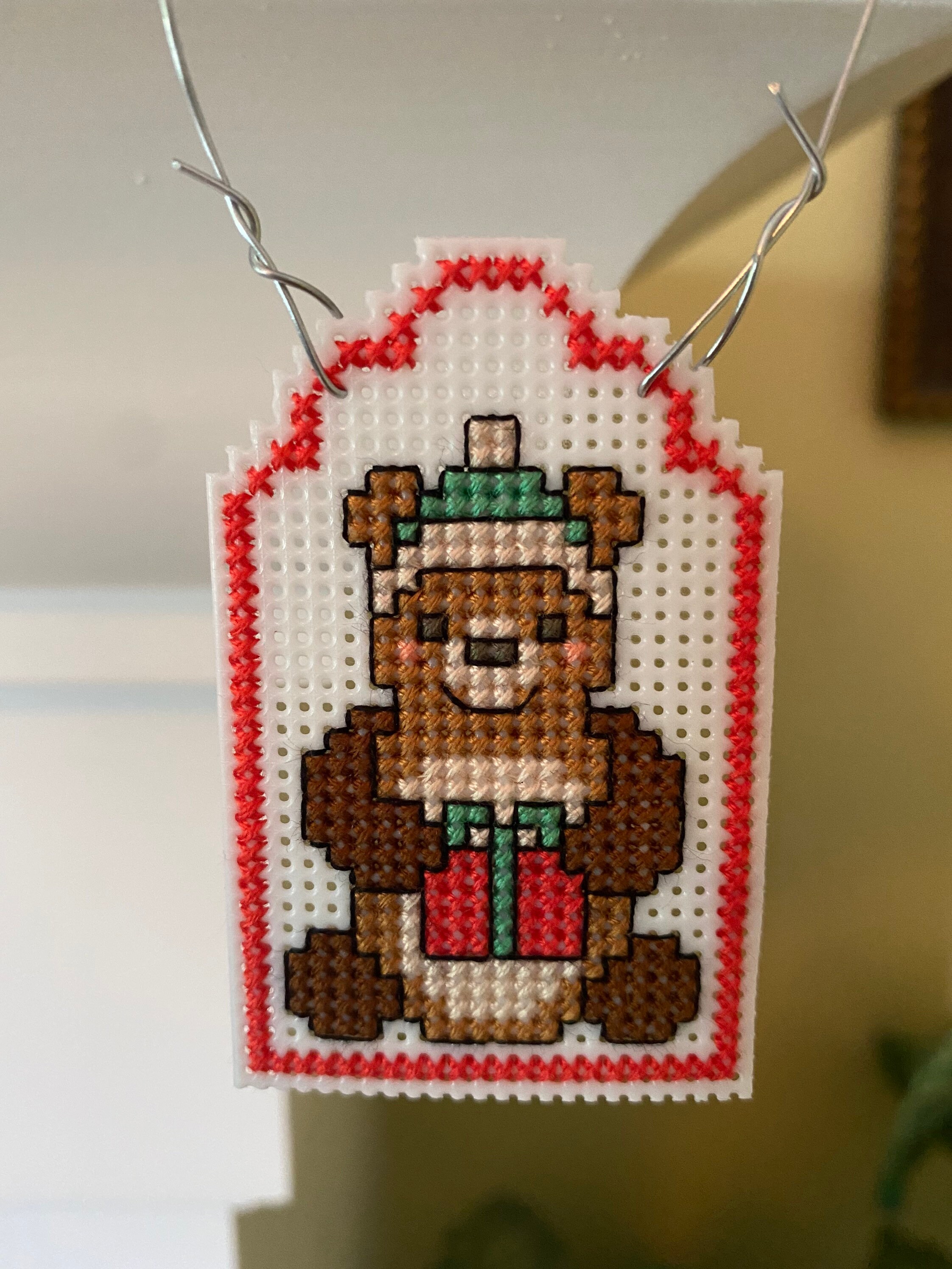 New Holiday Bear Christmas Cross Stitch Ornament Etsy