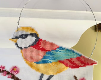 New Colorful Bird Cross Stitch Christmas Ornament