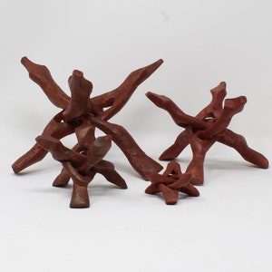 Wood Sphere Stand, Stained, 4 Sizes