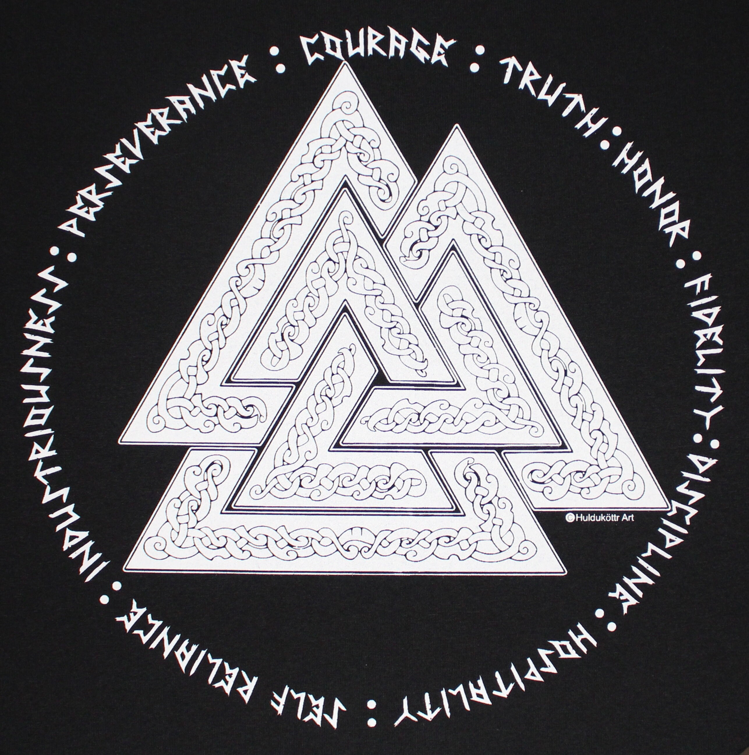 Valknut Asatru Noble Virtues Norse Viking Rune T-shirt WH - Etsy
