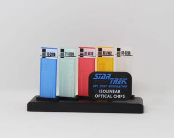 Star Trek The Next Generation Isolinear  5 Chips with Stand and Label Replica Prop Cosplay Fan Art TNG