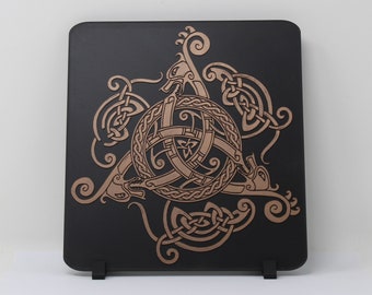 Celtic Dragon Triquetra Pagan 3D Relief Standing or Wall Plaque