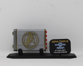 Star Trek The Wrath of Khan Replica Starfleet Field Jacket Transponder with stand Prop Cosplay Fan Art TWOK
