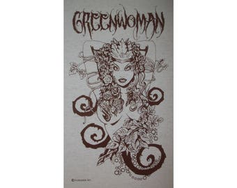 Greenwoman Sheela-Na-Gig Green Woman Goddess Celtic Druid T-Shirt BR
