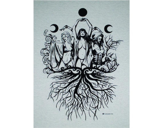 Maiden Mother Crone Wiccan Pagan T-Shirt BL