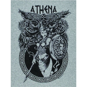 Athena Athene with Medusa Shield Greek Goddess T-Shirt BL