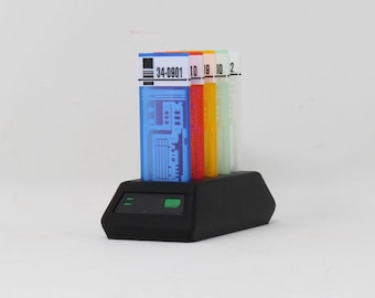 Réplica de 5 chips isolineales con base de almacenamiento de Star Trek: La Nueva Generación, accesorio para cosplay, arte de fan de TNG