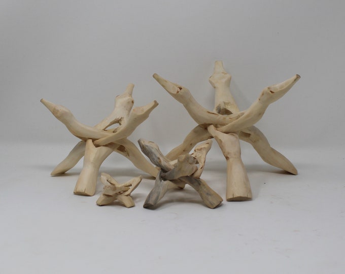 Wood Sphere Stand, Natural, 4 Sizes
