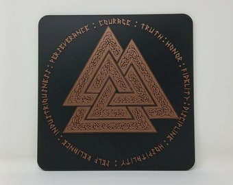 Valknut Norse Pagan 3D Relief Standing or Wall Plaque