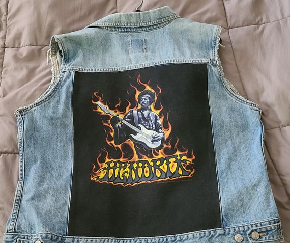 Vintage Jimi Hendrix Denim Vest XXL