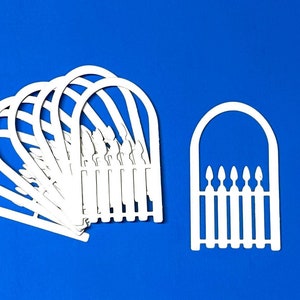 8 Garden Gate Fence Diecuts, Embellishments, Card Making, Scrapbooking,  Scalloped, Fence, Scalloped Fence, Die Cuts