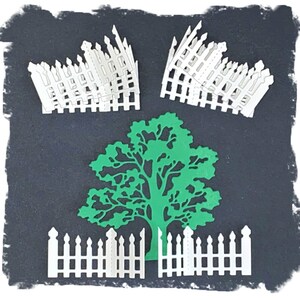5 Sets Of Opening Fences that Are Detailed And Ornate/ Ornate Fence Die Cuts/ Fence Die Cuts/ Fences/ Scalloped Fence/ Gated Fence