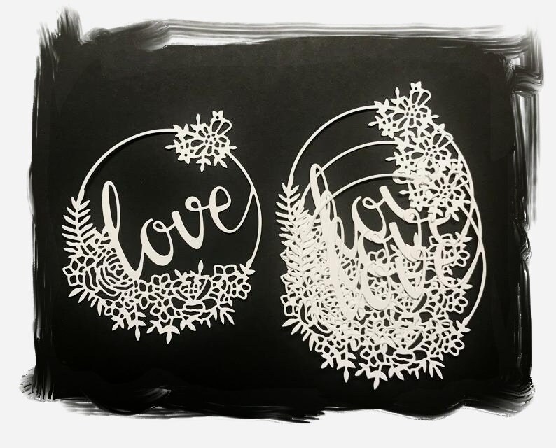 Set Of 4 Fancy Love Embellishment Die CutsPaper CutsEmbellishmentsScrapbookingCard MakingLove EmbellishmentsValentines Day