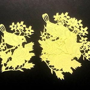 4 Detailed Bird On A Branch Die Cuts, Scrapbooking, Card Making, Die Cuts, Embellishments, Card Creator, Bird, Branch,Flowers, Bird Die Cuts