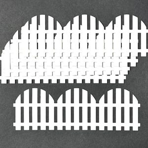 5 Large Fence Die Cuts, Embellishments, Card Making, Scrapbooking, Scalloped, FenceScalloped Fence/Die Cuts