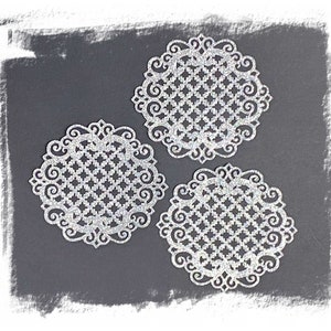 3 GLITTER Heartfelt Creations Die Cuts, Embellishments, Paper Cuts, Scrapbooking, Card Making, Glitter, Glitter Embellishment