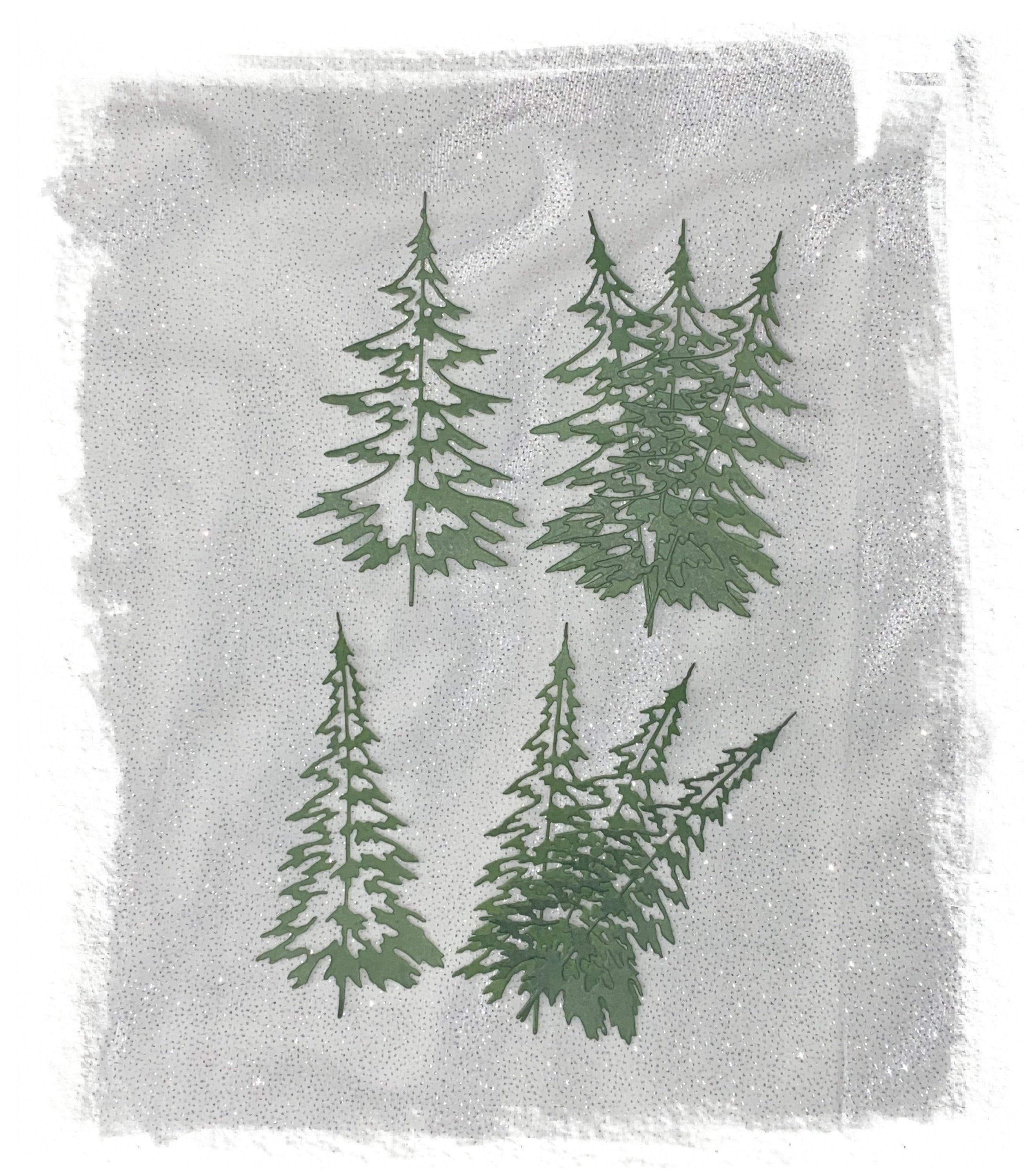 Pine Tree Die Cuts: Scrapbooking Card Making Embellishments, 4.5" Tall