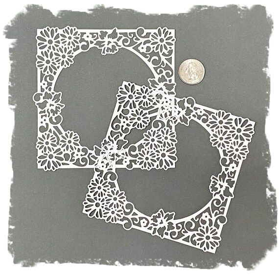 2 Large Fancy Frames Die Cuts Scrapbooking Embellishments Etsy