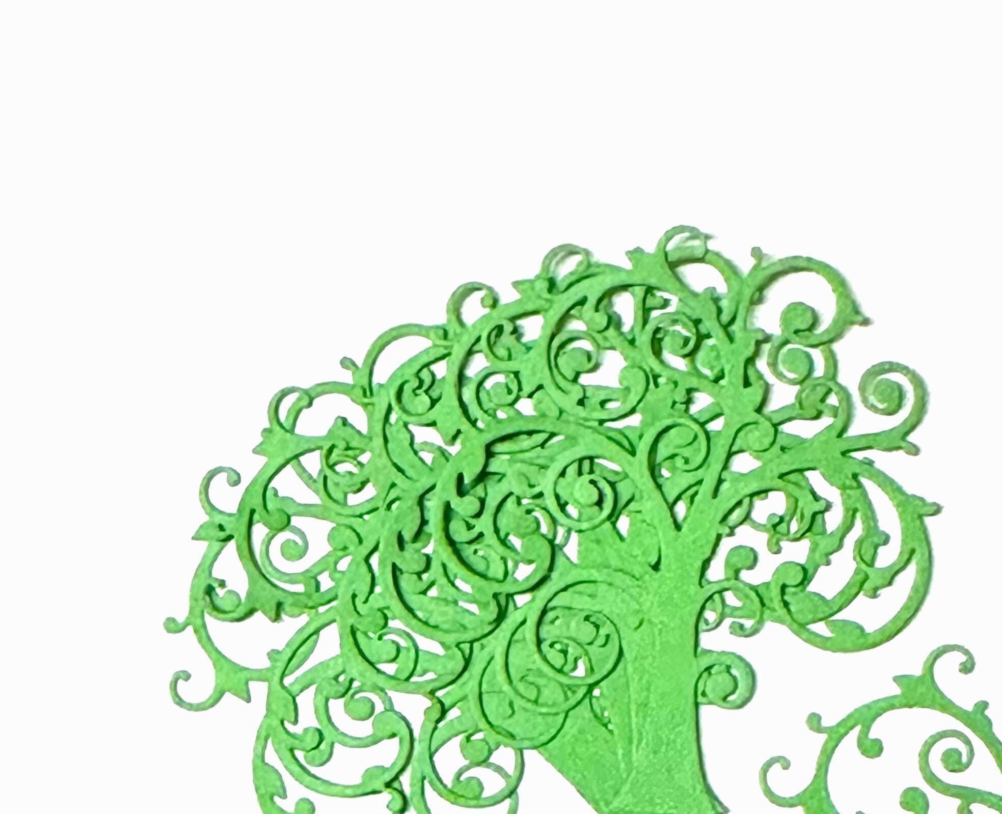 Set of 5 Large Green Cardstock Tree Die Cuts: Scrapbooking ...