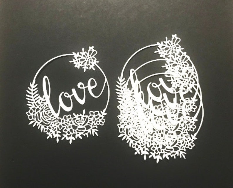 Set Of 4 Fancy Love Embellishment Die CutsPaper CutsEmbellishmentsScrapbookingCard MakingLove EmbellishmentsValentines Day