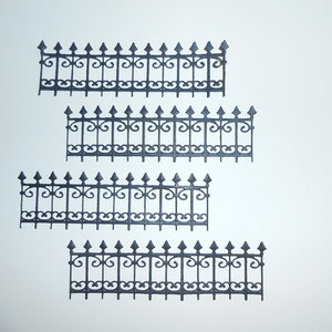 Detailed Ornate CARDSTOCK Fences, Ornate Fence Die Cuts, Fence Die Cuts, Fancy Fence, Wrought Iron Fence Paper Die Cut